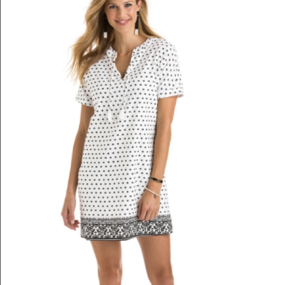 Vineyard Vines Fan Border Print Tunic Dress size 10 EUC